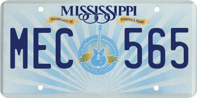 MS license plate MEC565