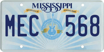 MS license plate MEC568