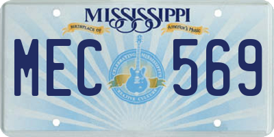 MS license plate MEC569