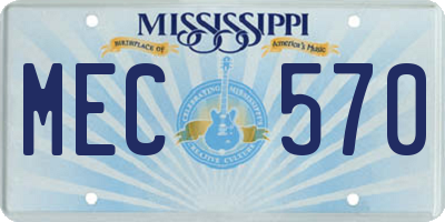 MS license plate MEC570
