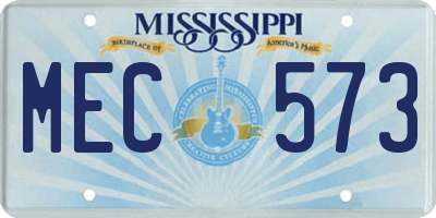 MS license plate MEC573