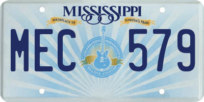 MS license plate MEC579