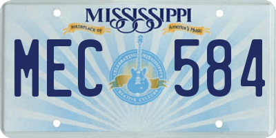 MS license plate MEC584