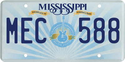MS license plate MEC588