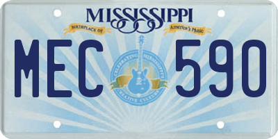 MS license plate MEC590