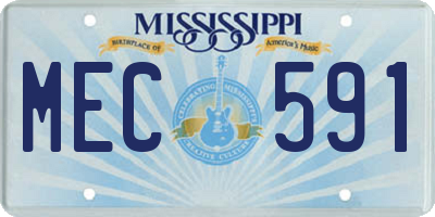 MS license plate MEC591