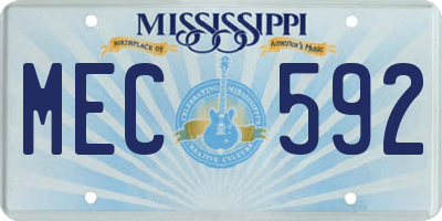 MS license plate MEC592