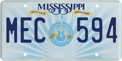 MS license plate MEC594