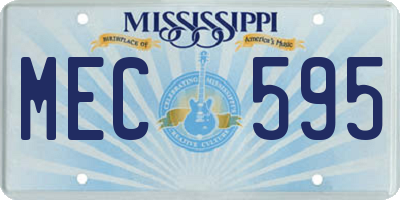 MS license plate MEC595