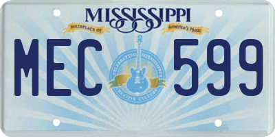 MS license plate MEC599
