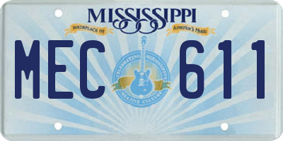 MS license plate MEC611