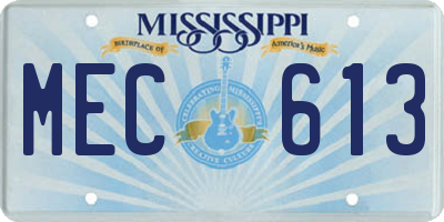 MS license plate MEC613