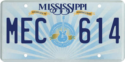 MS license plate MEC614