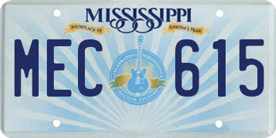 MS license plate MEC615