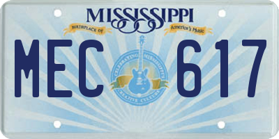 MS license plate MEC617