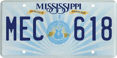 MS license plate MEC618