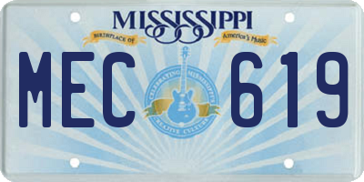 MS license plate MEC619