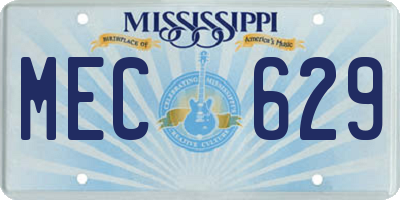 MS license plate MEC629