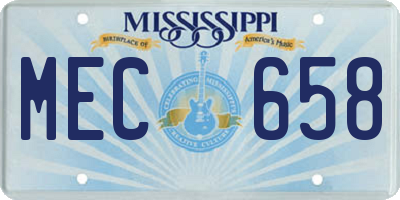 MS license plate MEC658