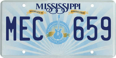 MS license plate MEC659