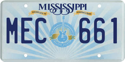 MS license plate MEC661