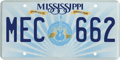 MS license plate MEC662