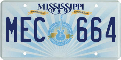 MS license plate MEC664