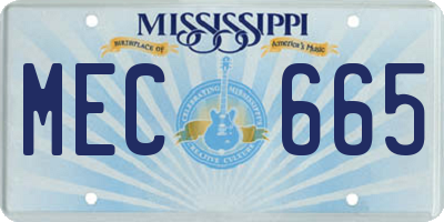 MS license plate MEC665
