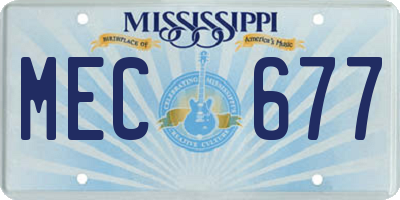 MS license plate MEC677