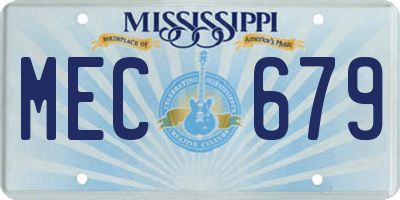 MS license plate MEC679