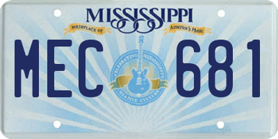MS license plate MEC681