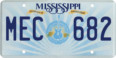 MS license plate MEC682