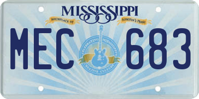 MS license plate MEC683
