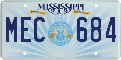 MS license plate MEC684