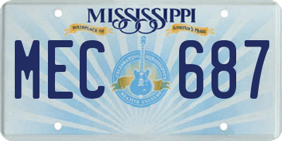 MS license plate MEC687