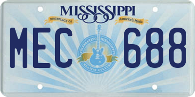 MS license plate MEC688