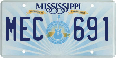 MS license plate MEC691