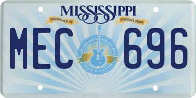 MS license plate MEC696