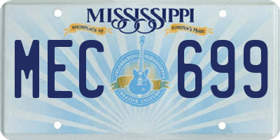 MS license plate MEC699