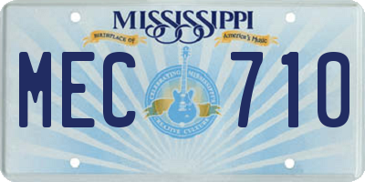 MS license plate MEC710