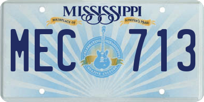 MS license plate MEC713
