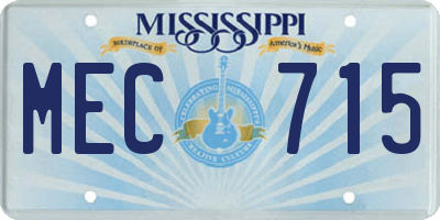 MS license plate MEC715