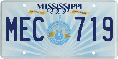 MS license plate MEC719