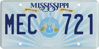 MS license plate MEC721