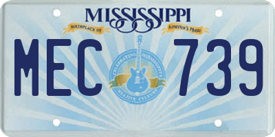 MS license plate MEC739