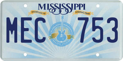 MS license plate MEC753