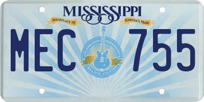 MS license plate MEC755