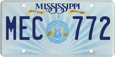 MS license plate MEC772
