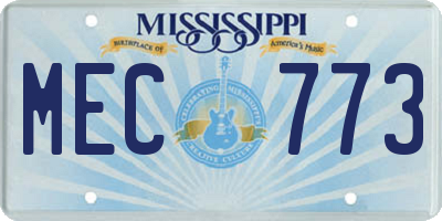 MS license plate MEC773