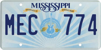 MS license plate MEC774
